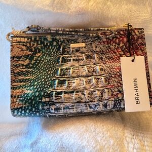 Brahmin Colorful Crocodile Embossed Clutch